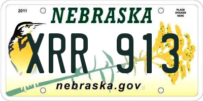 NE license plate XRR913