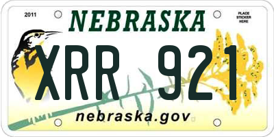 NE license plate XRR921