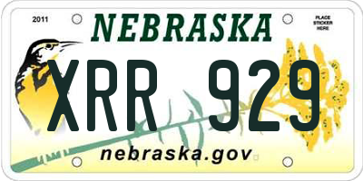 NE license plate XRR929