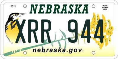 NE license plate XRR944