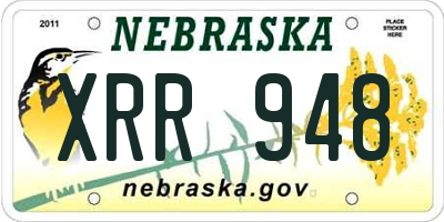 NE license plate XRR948