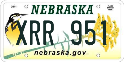 NE license plate XRR951