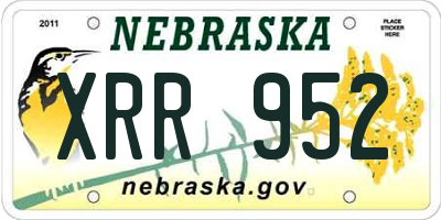 NE license plate XRR952