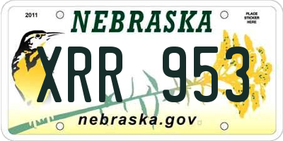 NE license plate XRR953