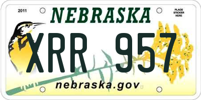 NE license plate XRR957