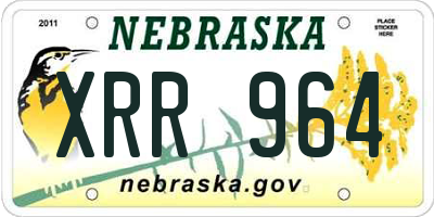 NE license plate XRR964