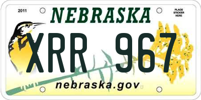 NE license plate XRR967