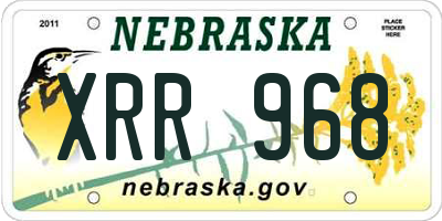 NE license plate XRR968