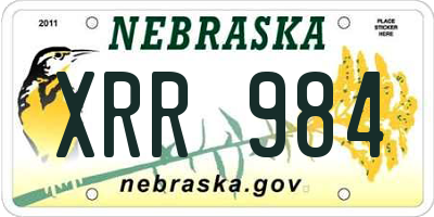 NE license plate XRR984