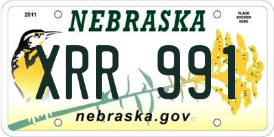NE license plate XRR991