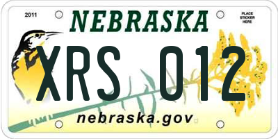 NE license plate XRS012