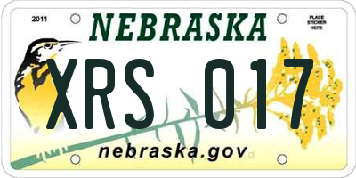 NE license plate XRS017