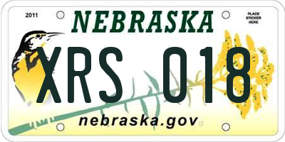 NE license plate XRS018