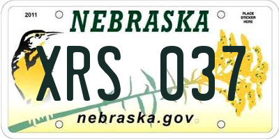 NE license plate XRS037