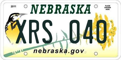 NE license plate XRS040