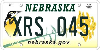 NE license plate XRS045