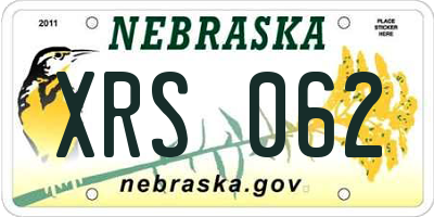 NE license plate XRS062