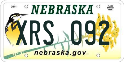 NE license plate XRS092