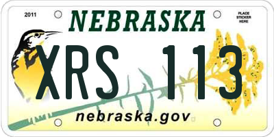 NE license plate XRS113