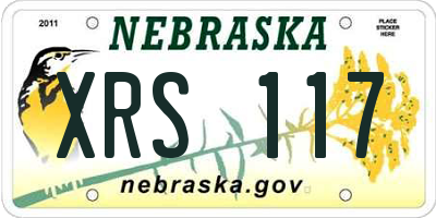 NE license plate XRS117