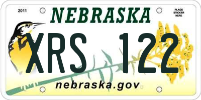 NE license plate XRS122
