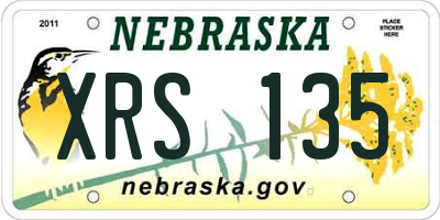 NE license plate XRS135