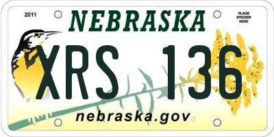 NE license plate XRS136