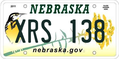NE license plate XRS138