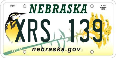 NE license plate XRS139