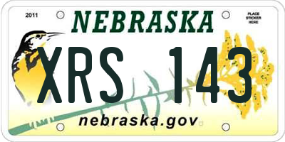NE license plate XRS143