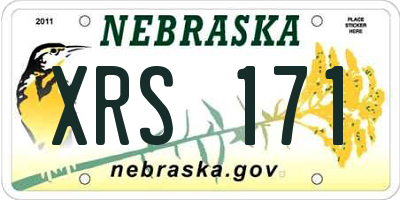 NE license plate XRS171
