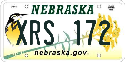 NE license plate XRS172
