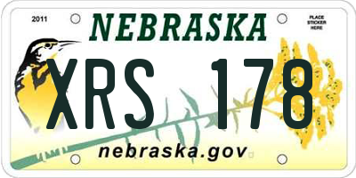NE license plate XRS178