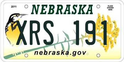 NE license plate XRS191