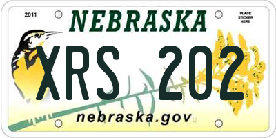 NE license plate XRS202
