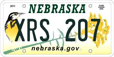 NE license plate XRS207