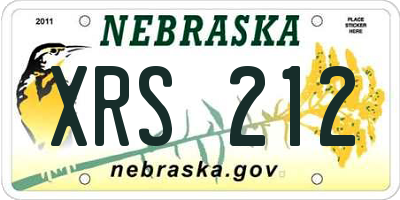 NE license plate XRS212