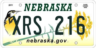 NE license plate XRS216