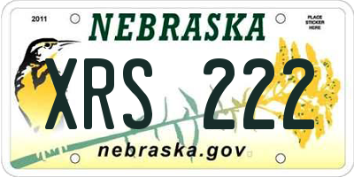 NE license plate XRS222