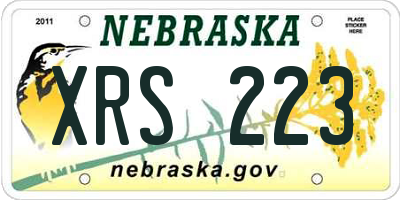 NE license plate XRS223