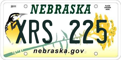 NE license plate XRS225