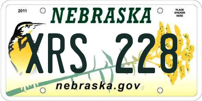 NE license plate XRS228