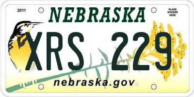 NE license plate XRS229