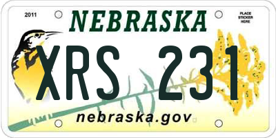 NE license plate XRS231