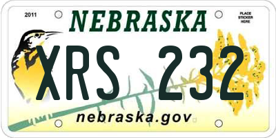 NE license plate XRS232