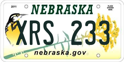 NE license plate XRS233