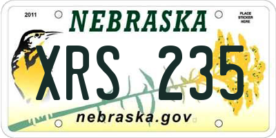 NE license plate XRS235