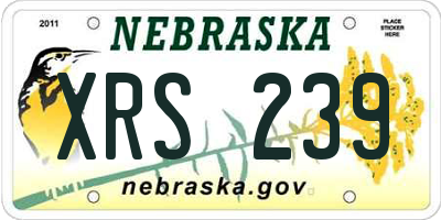 NE license plate XRS239