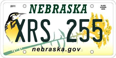NE license plate XRS255
