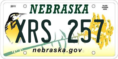 NE license plate XRS257